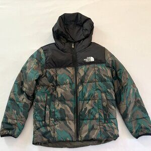 The North Face Boys Reversible Perrito Army Print/Green Full Zip Jacket Size M